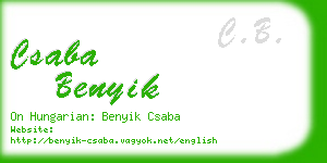 csaba benyik business card